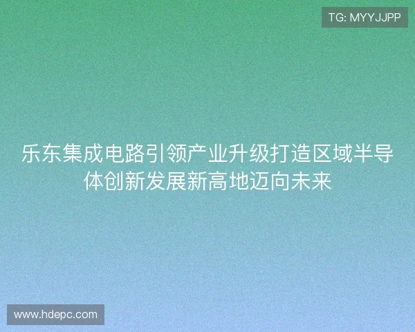 乐东集成电路引领产业升级打造区域半导体创新发展新高地迈向未来